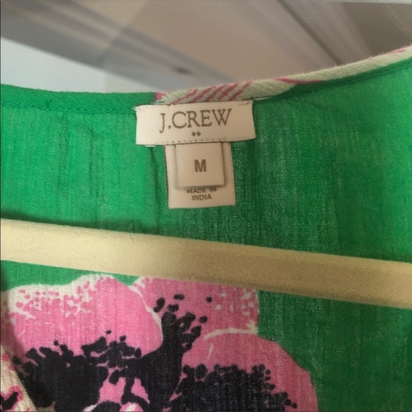 J. Crew Green Floral Tunic/Swim Coverup - Picture 3 of 3